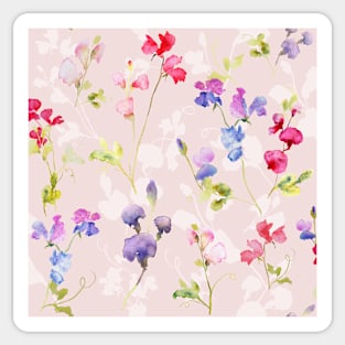 Watercolour sweet peas pink Sticker